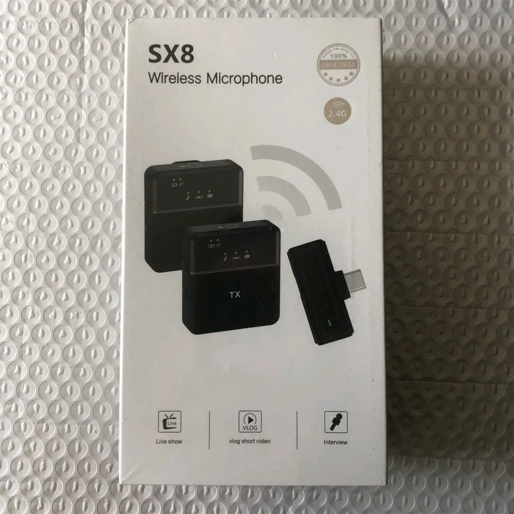 SX8 Type-C Wireless Lavalier Microphone For Vlogging & Interviews